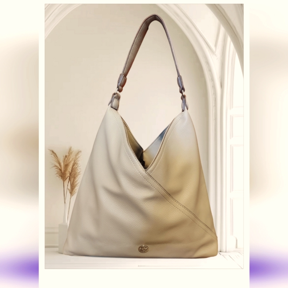 Anne Klein Taupe A-line Hobo P38 - Picture 2 of 10